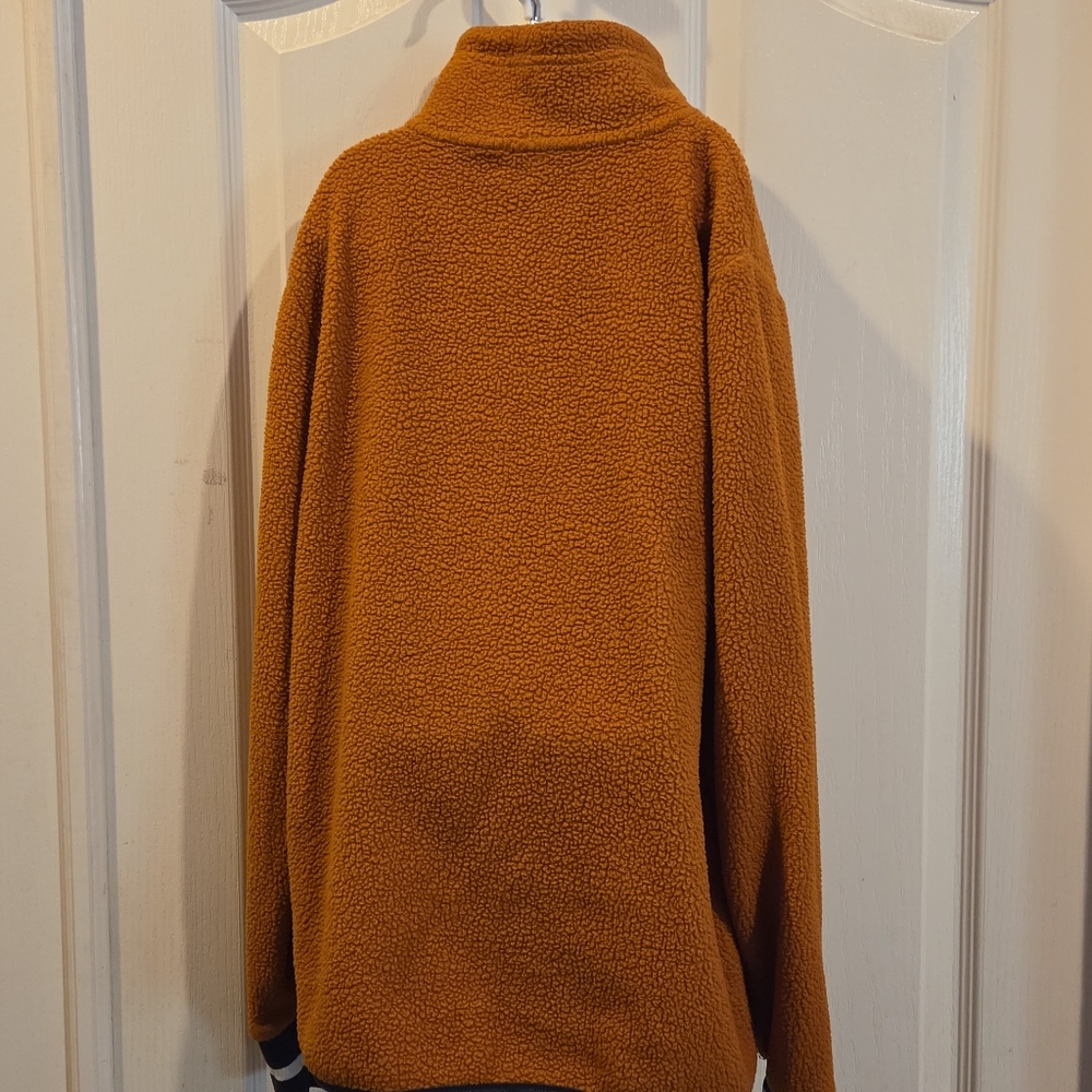 Kari Traa Fleece Sweater Athletic Jacket Full Zip Womens Small Burnt Orange Blue - Picture 7 of 9